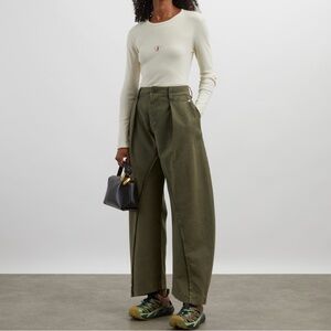 JW ANDERSON TWISTED SEAM TROUSERS IN OLIVE